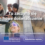 Obrazek promujący praktyki i program Erasmus+
