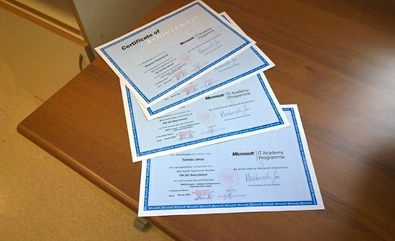 Certyfikaty w ramach IT Academy Microsoft KPU Krosno