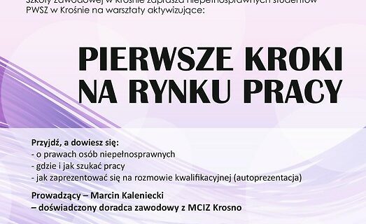 Warsztaty dla niepełnosprawnych studentów oraz absolwentów PWSZ w Krośnie